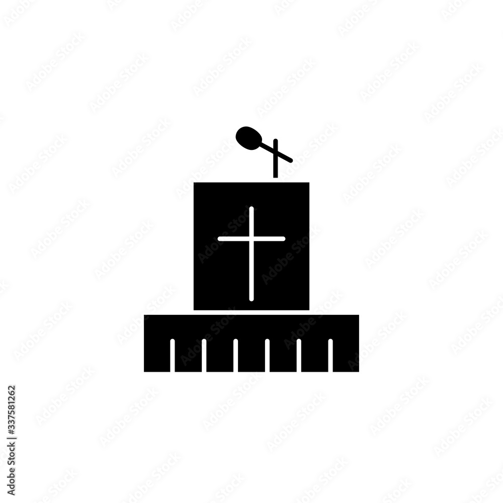 church pedestal easter black icon over white