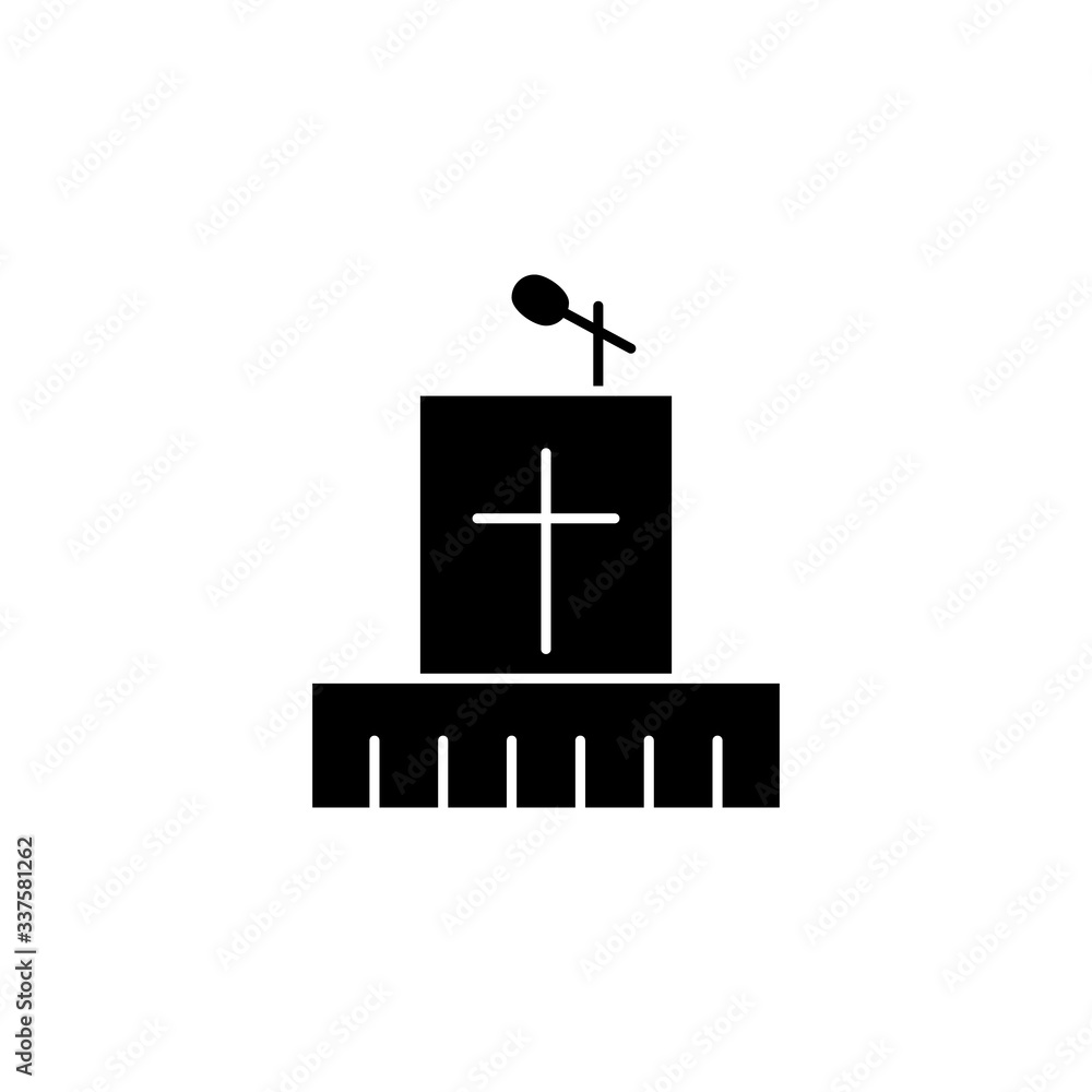Fototapeta premium church pedestal easter black icon over white