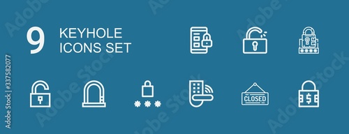 Editable 9 keyhole icons for web and mobile