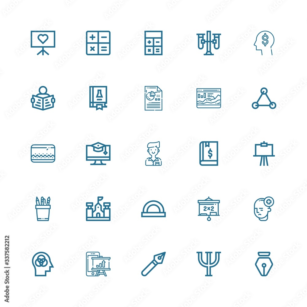 Editable 25 education icons for web and mobile