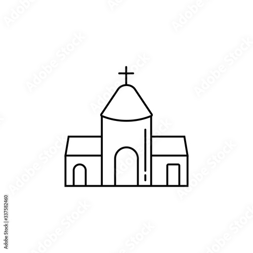 Ð¡hurch outline easter icon over white