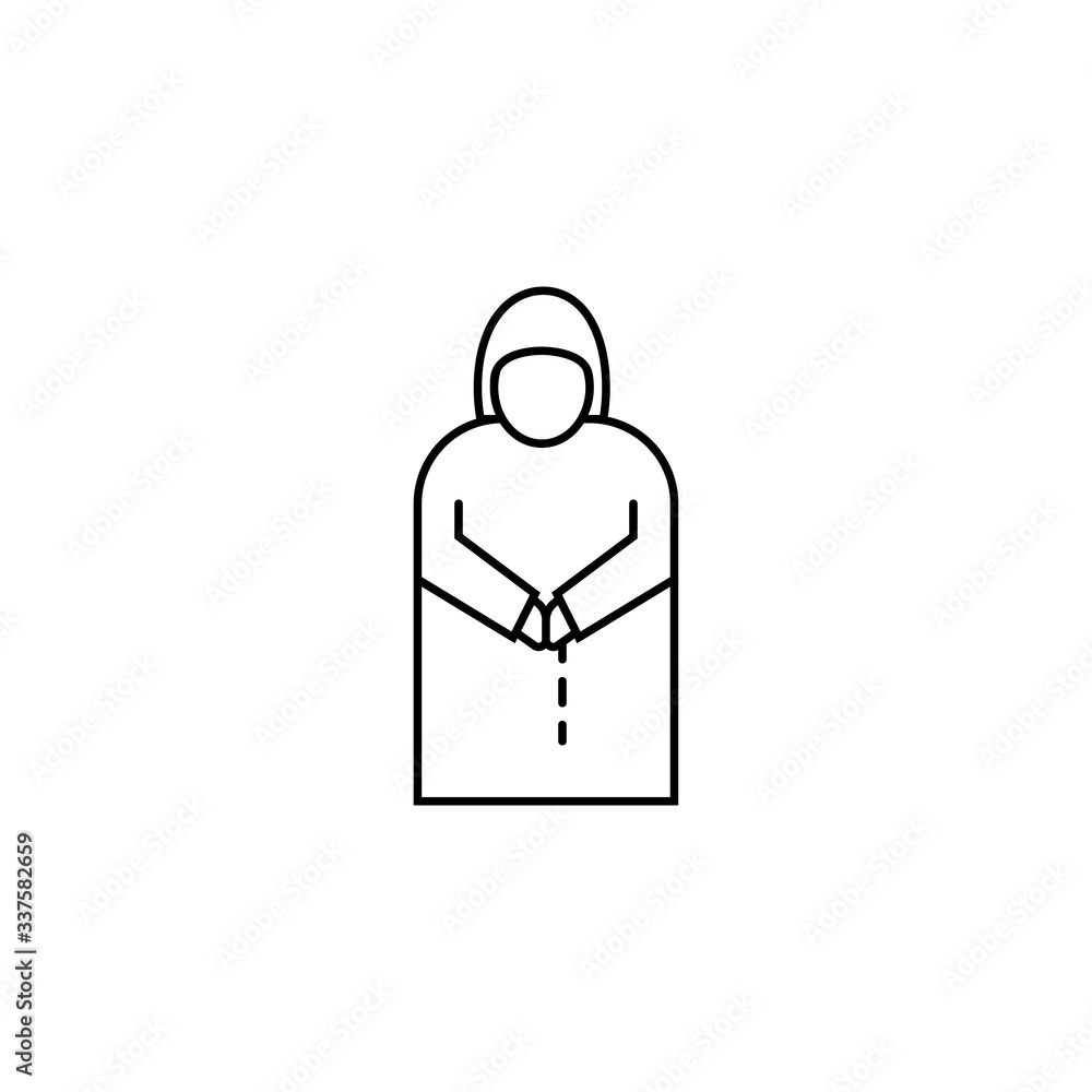 Priest outline easter icon over white Priest outline easter icon over white