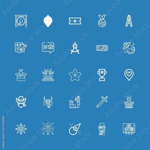 Editable 25 star icons for web and mobile