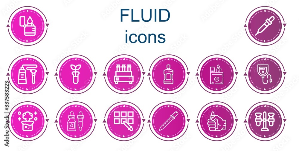 Editable 14 fluid icons for web and mobile Editable 14 fluid icons for web and mobile