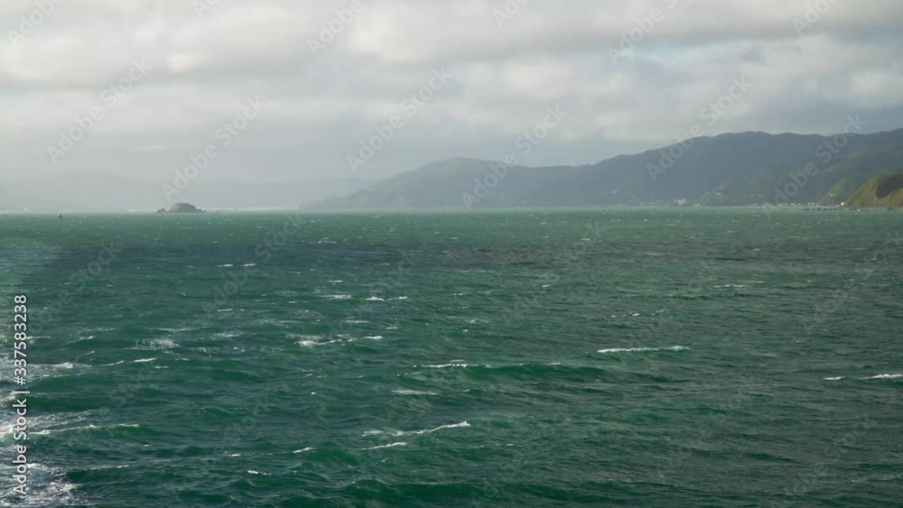 The vehicle ferry sails between Wellington and Picton, New Zealand. Sailing through the Marlborough Sounds. The vehicle ferry sails between Wellington and Picton, New Zealand. Sailing through the Marlborough Sounds.