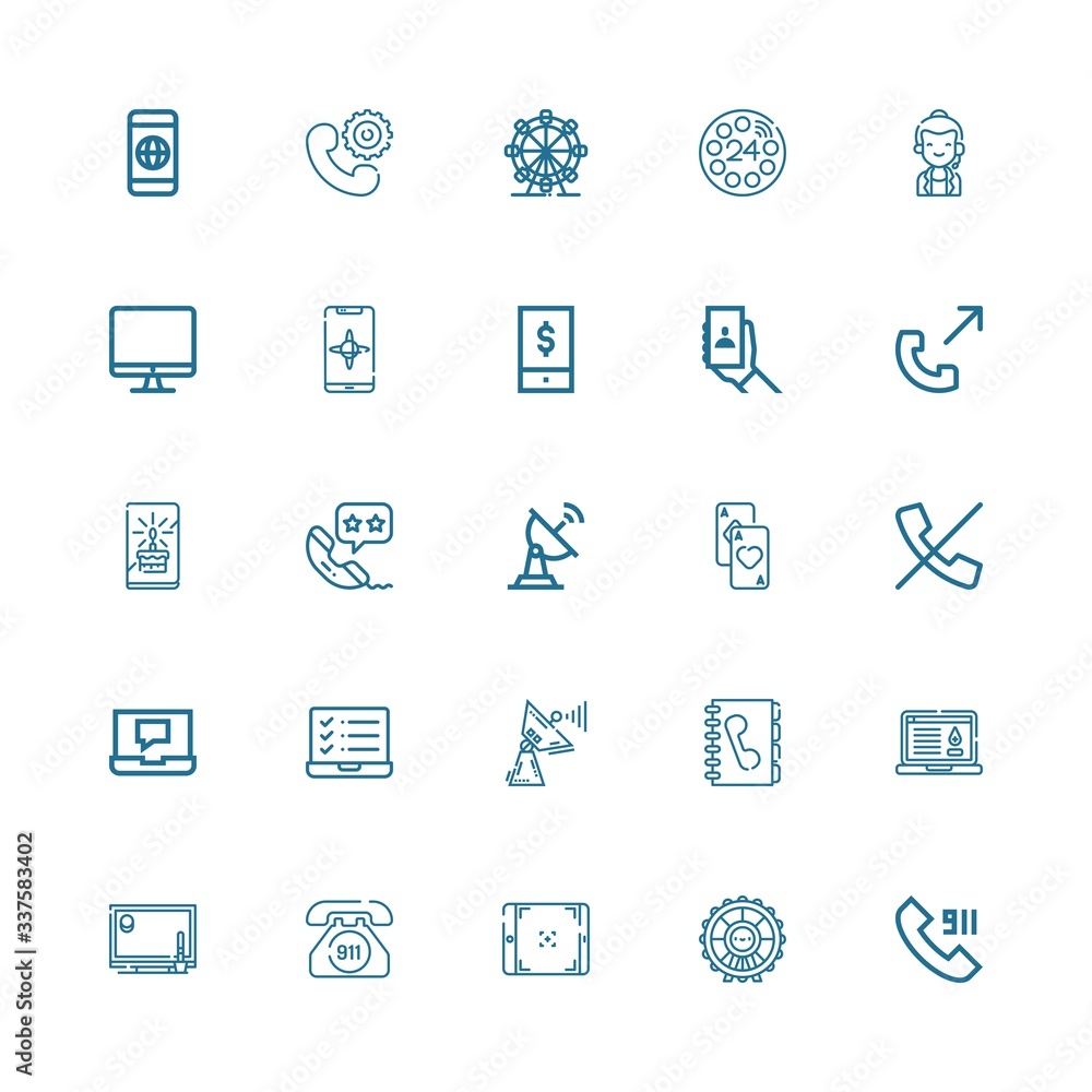Editable 25 telephone icons for web and mobile Editable 25 telephone icons for web and mobile