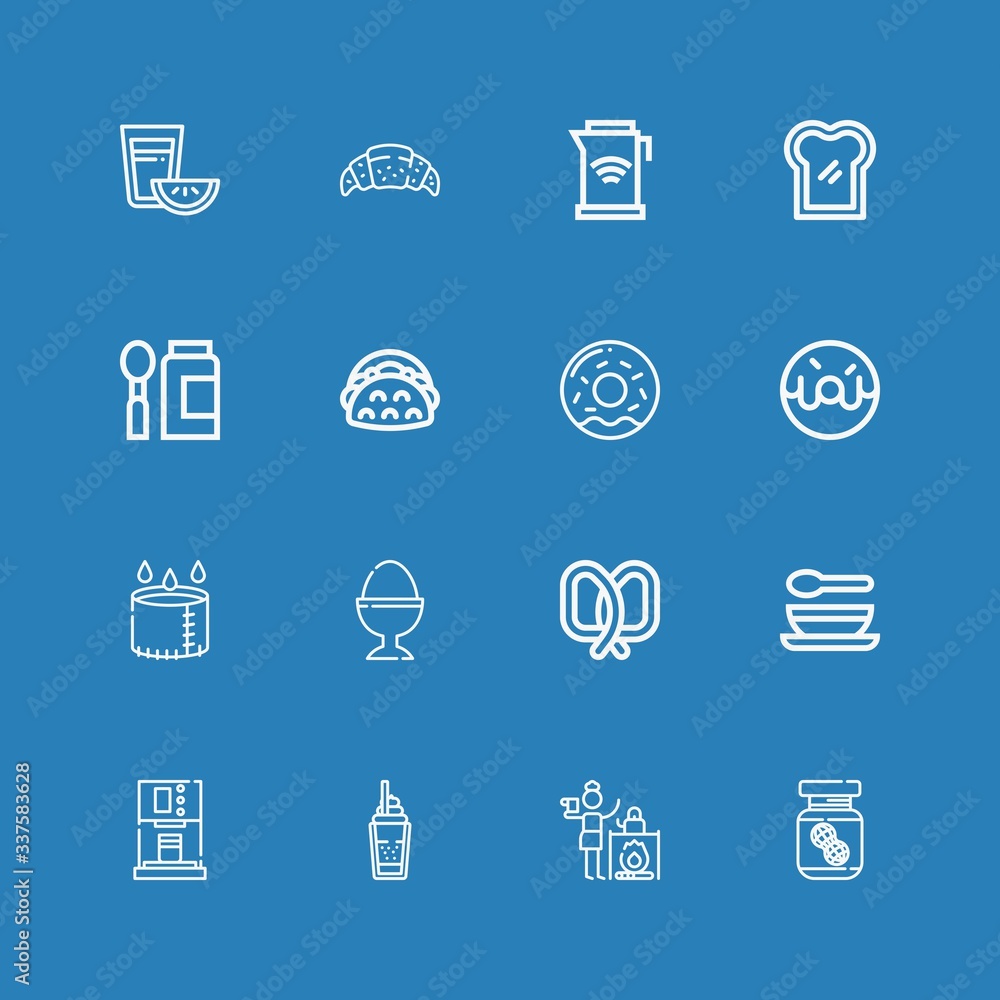 Editable 16 breakfast icons for web and mobile Editable 16 breakfast icons for web and mobile