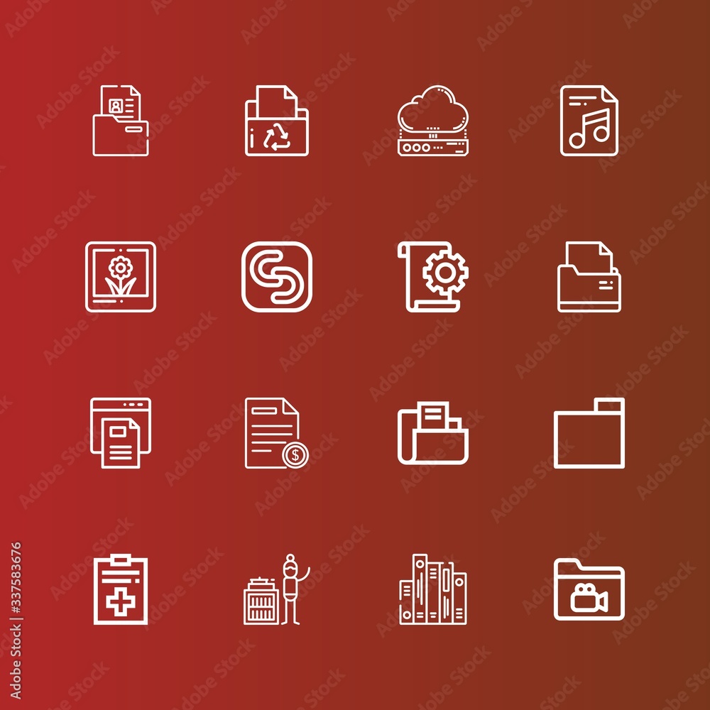 Editable 16 folder icons for web and mobile Editable 16 folder icons for web and mobile