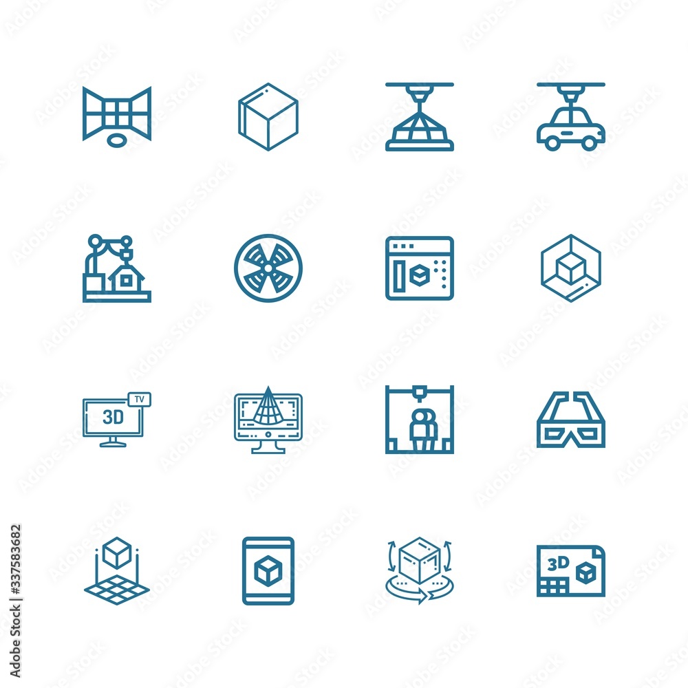 Editable 16 d icons for web and mobile