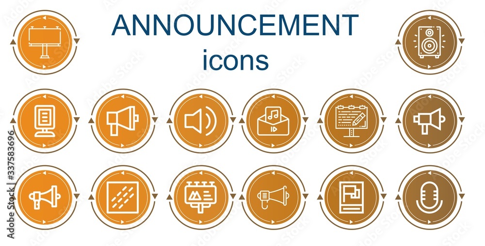 Editable 14 announcement icons for web and mobile Editable 14 announcement icons for web and mobile