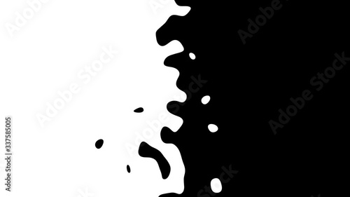 Abstract CGI motion graphics, animated background with moving black and white noise shapes. CG motion design loop.