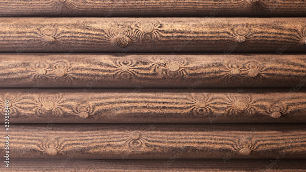 Obraz premium Old brown wood logs texture
