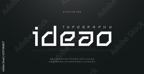 Abstract modern urban alphabet fonts. Typography sport, technology, fashion, digital, future creative logo square design font. vector illustration