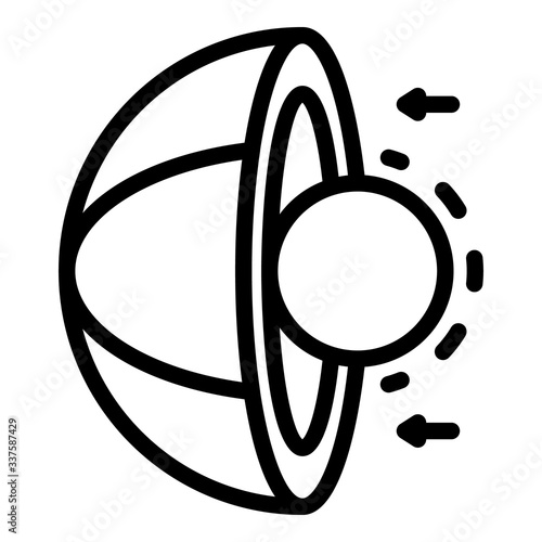 Sectional core and planet icon. Outline sectional core and planet vector icon for web design isolated on white background