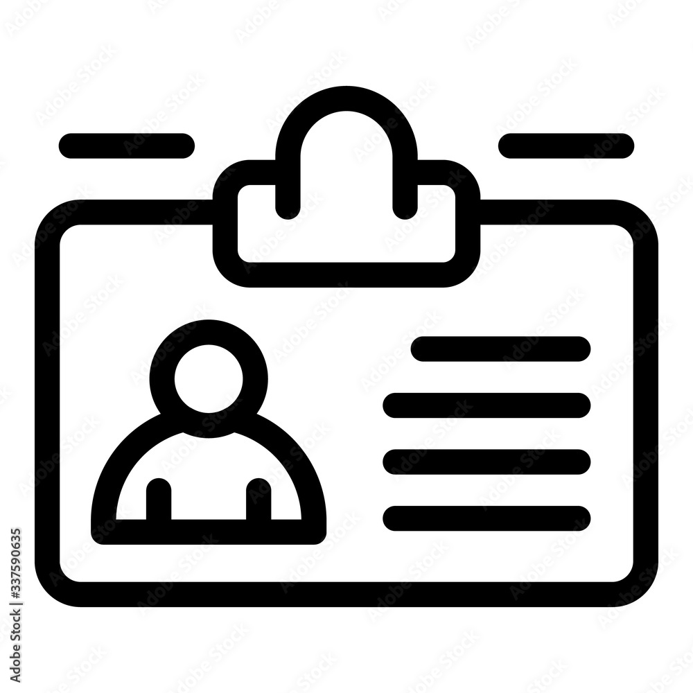 ID card icon. Outline id card vector icon for web design isolated on white background ID card icon. Outline id card vector icon for web design isolated on white background