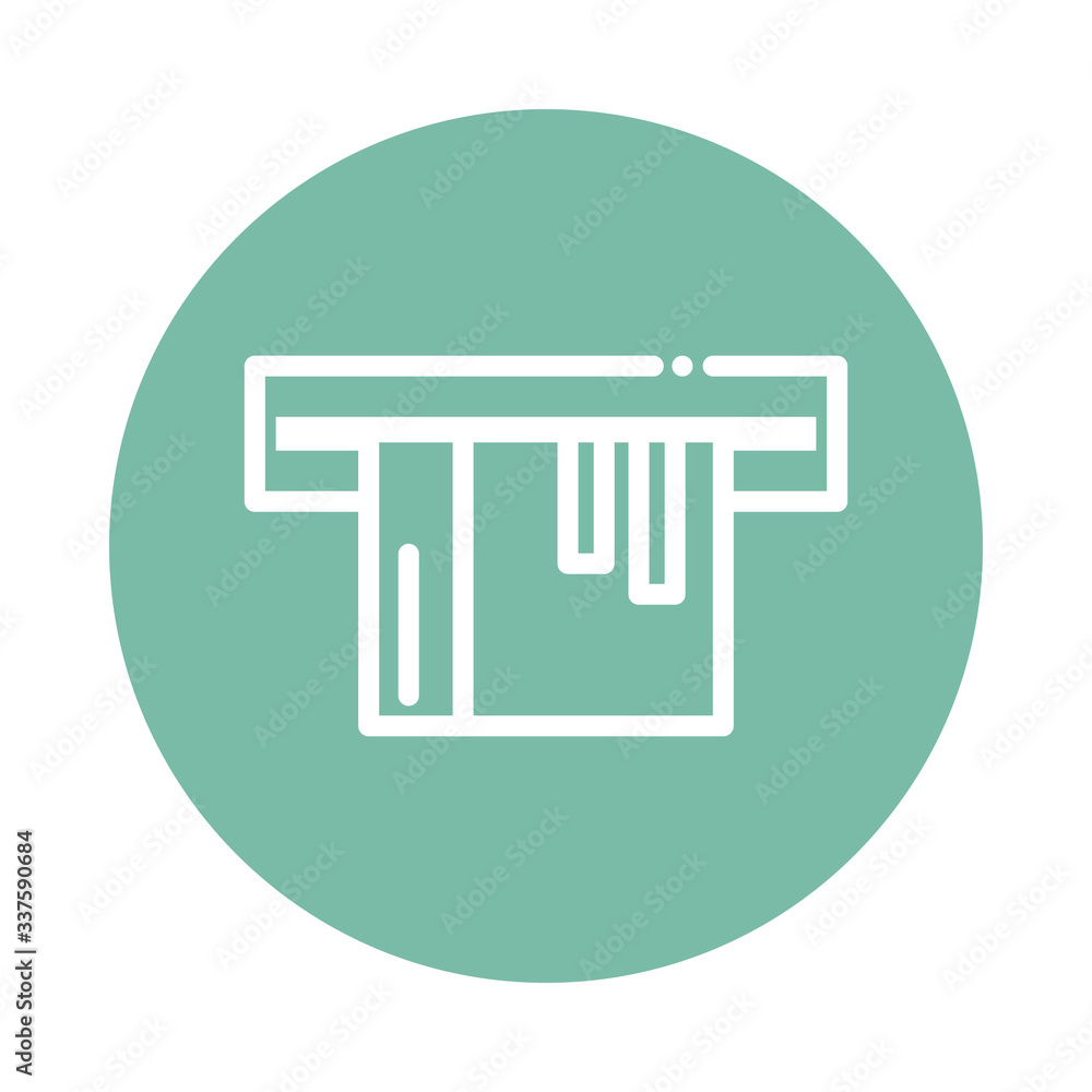 money coming out of ATM block and flat style icon money coming out of ATM block and flat style icon