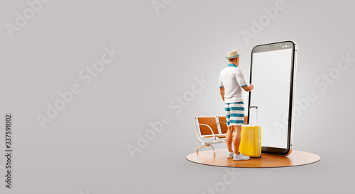 Unusual 3d illustration smart phone application