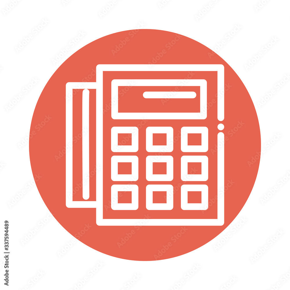 dataphone with credit card block and flat style icon