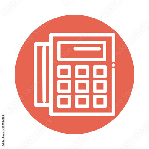 dataphone with credit card block and flat style icon
