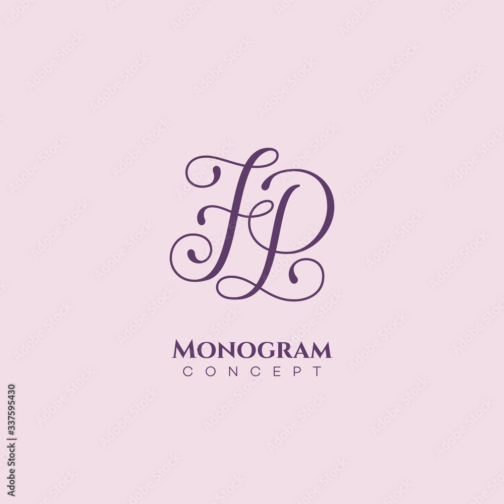 Calligraphic monogram FP Calligraphic monogram FP