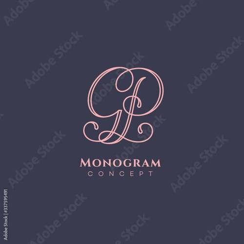 Calligraphic monogram GP