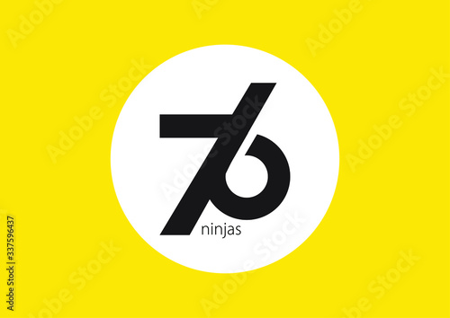 Tapety artystyczne Number 76 logo concept