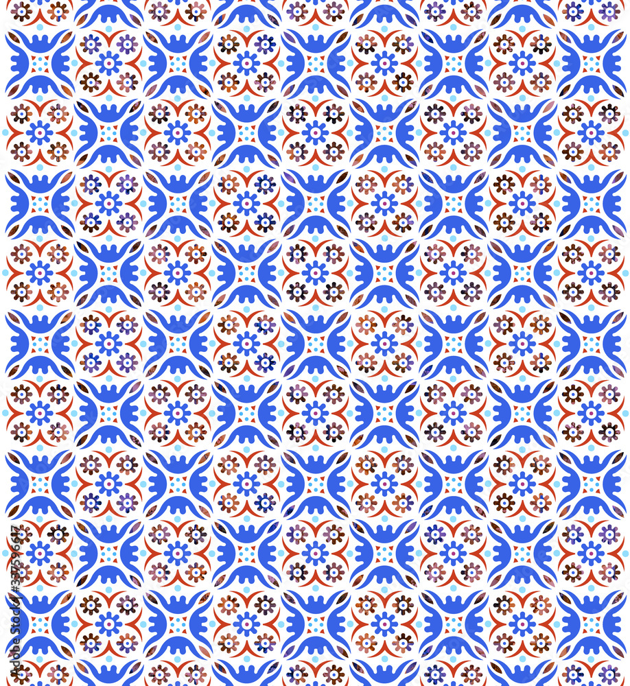 Gorgeous ornamental pattern with colorful background