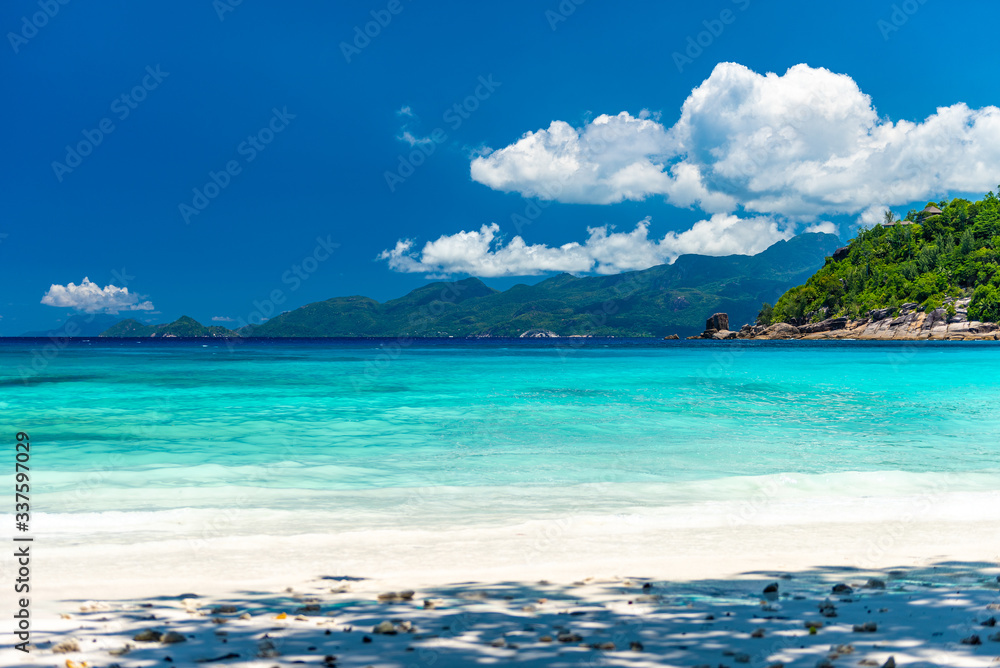Tropical beach in Seychelles - Four Seasons beach in Mahe