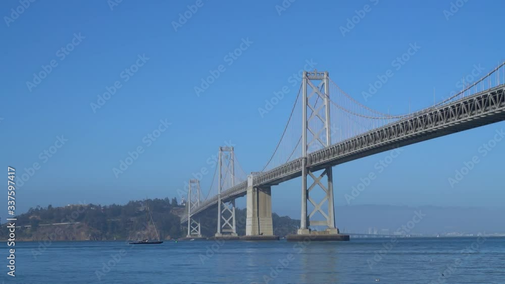 Panoramic view of San Francisco Bay bridge in California, United States Panoramic view of San Francisco Bay bridge in California, United States