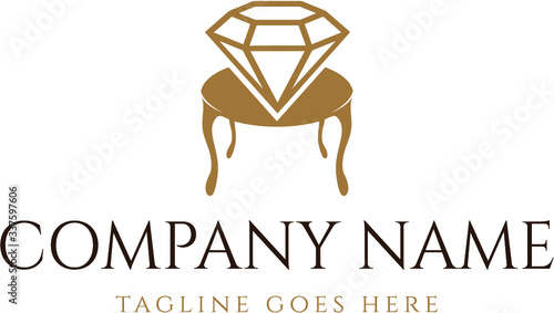 Meble zabytkowe- biznes logo koncepcja