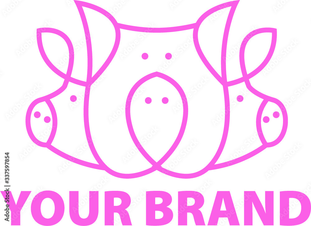 Trzy świnki logo design - obrazy, fototapety, plakaty 