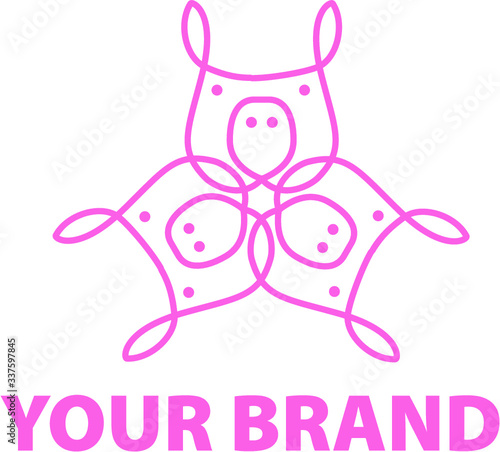 Trzy świnki logo design