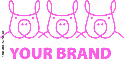 Trzy świnki logo design