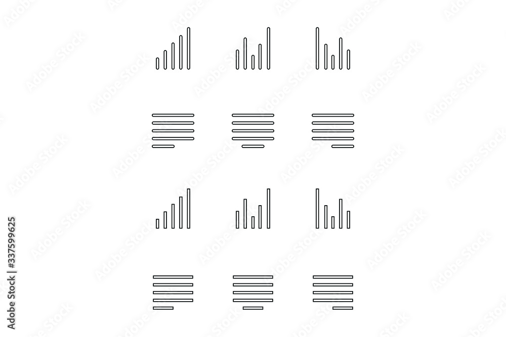 Alignments icon set, alignment user interface. Alignments icon set, alignment user interface.