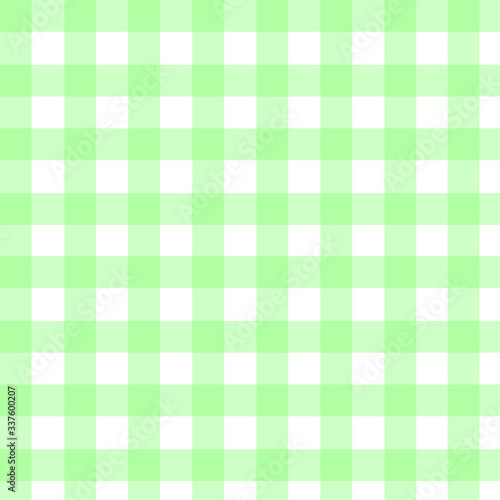 Plaid check pattern in green and white. Seamless fabric texture print.