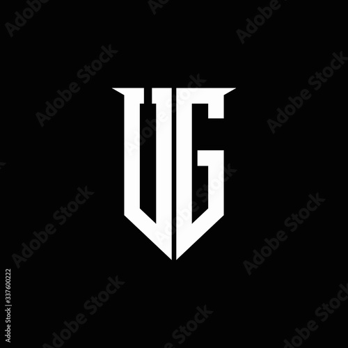 UG logo monogram with emblem shield style design template