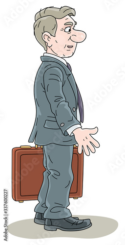 Businessman in gray suit, s...