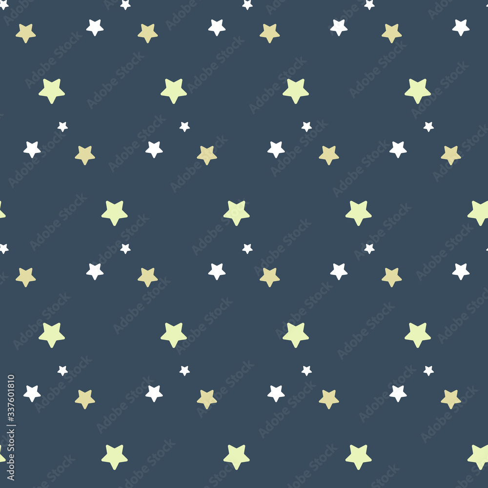 Background with stars. Seamless pattern for kids. Design for wallpaper, print, textile.