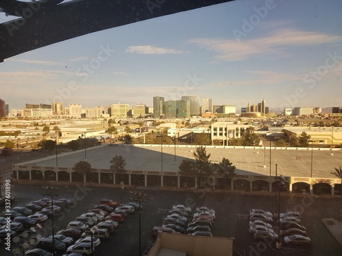 Photography View from the window of a Parking lot in Las Vegas