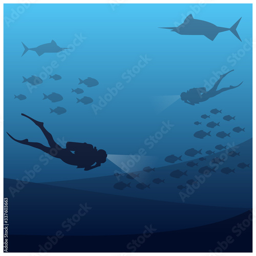 Scuba vector illustration design art