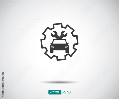 Car service icon, Auto Repair, Flat Maintenance logo design Vector illustration