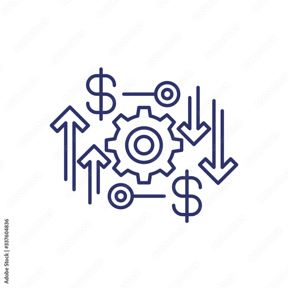 cost effective, financial line icon cost effective, financial line icon