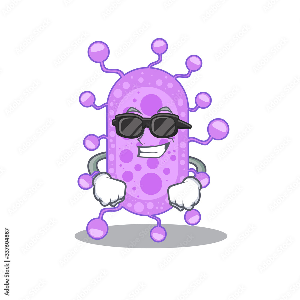 Cool mycobacterium cartoon character wearing expensive black glasses Cool mycobacterium cartoon character wearing expensive black glasses