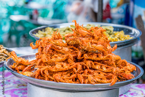 Food street in Mandalay near U Bein bridge, Myanmar