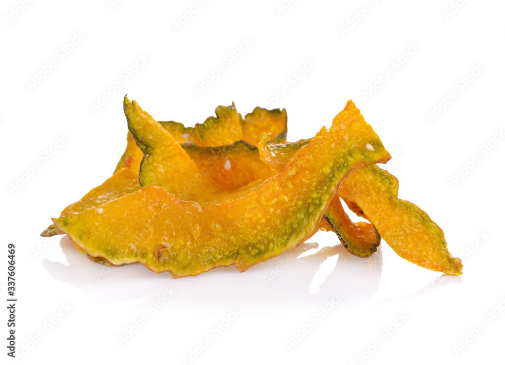 Fototapeta premium Crispy pumpkin isolated on white background