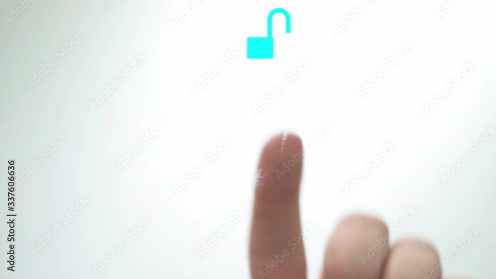 Online access on a smartphone with a fingerprint. A person makes purchases on the Internet, pays with a fingerprint. Verification of identity through a fingerprint. Biometric systems in modern times.