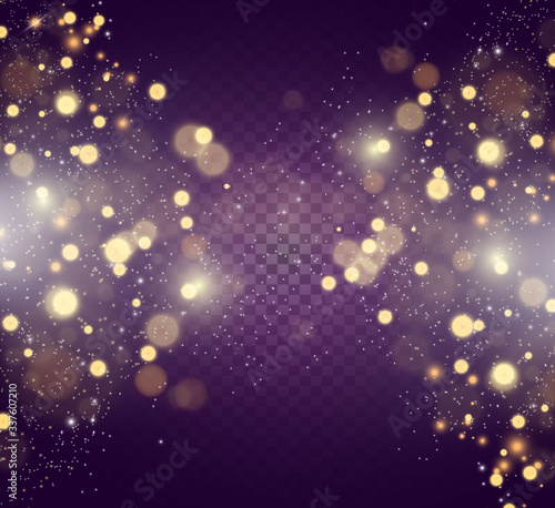 Beautiful sparks shine with special light. Vector sparkles. Christmas abstract pattern.