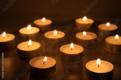 Candles burning, dark and sad atmosphere