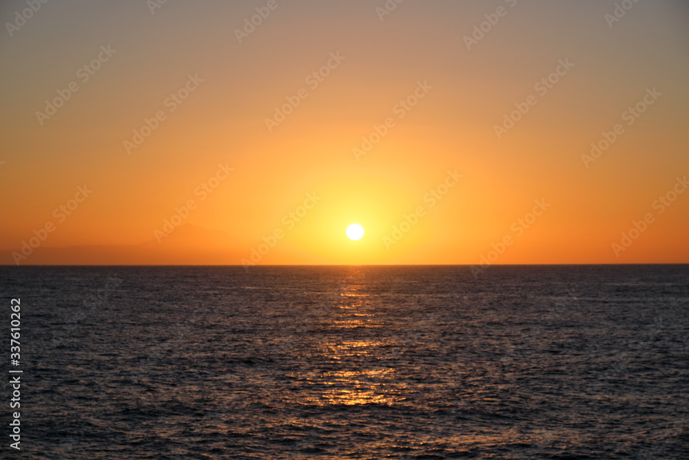 La Palma sunset Atlantic sea, Spain