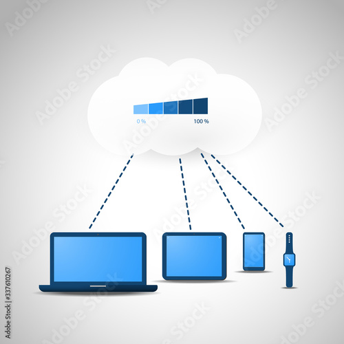 Cloud Computing Technology Design Concept - Overloaded Digital Network Connections, Near Exhausting Servers - Digital Internet Services at Full Capacity